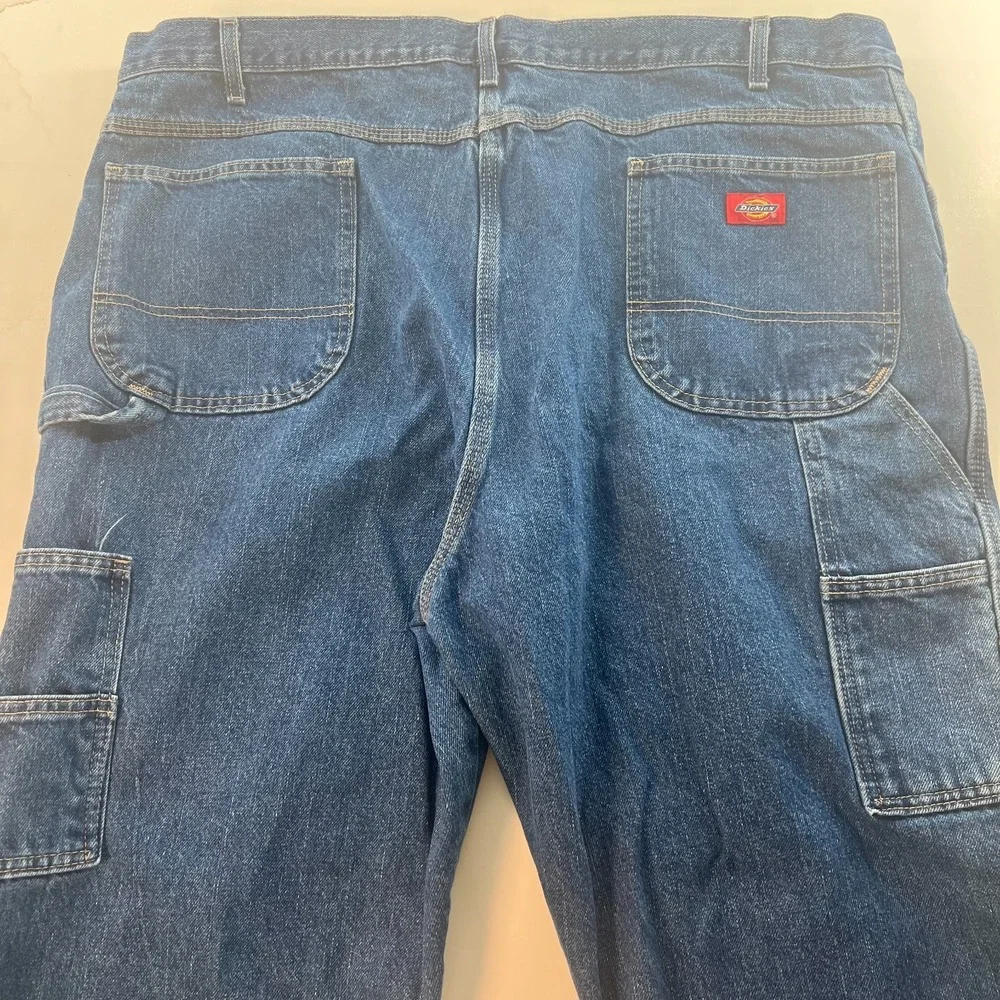 Dickies‎ Men's Carpenter Jeans 44x28 Heavy Denim Straight Wide Leg Altered READ